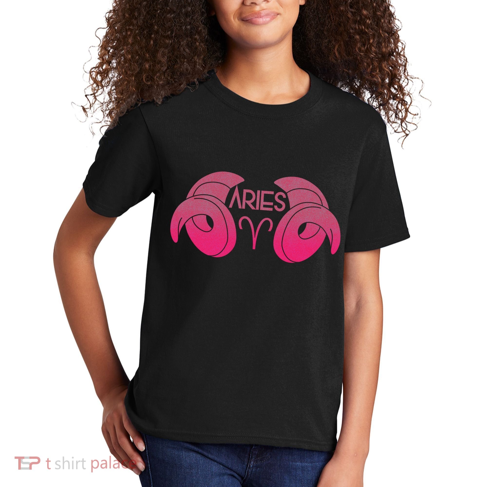 Zodiac Aries Ram Horns Kids T-Shirt