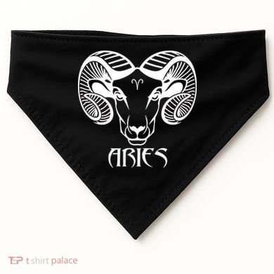 Zodiac Aries Ram Horns Face USA-Made Doggie Bandana