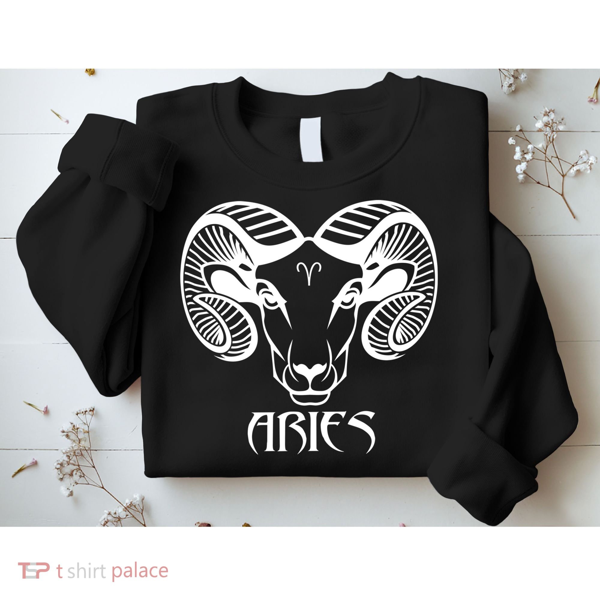 Zodiac Aries Ram Horns Face Sweatshirt