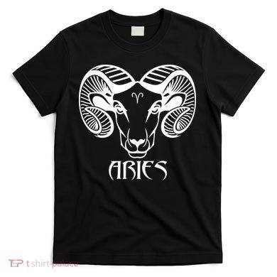 Zodiac Aries Ram Horns Face T-Shirt