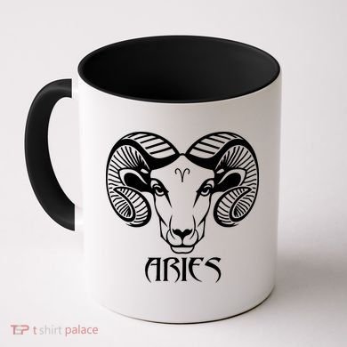 Zodiac Aries Ram Horns Face Coffee Mug