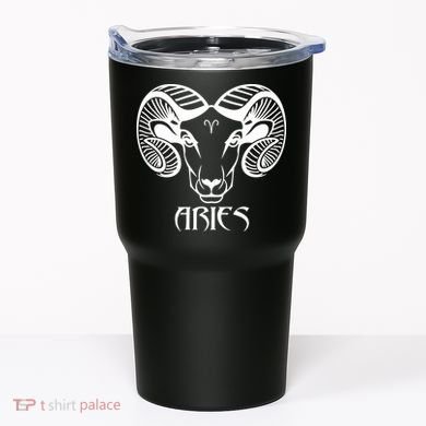 Zodiac Aries Ram Horns Face Tumbler