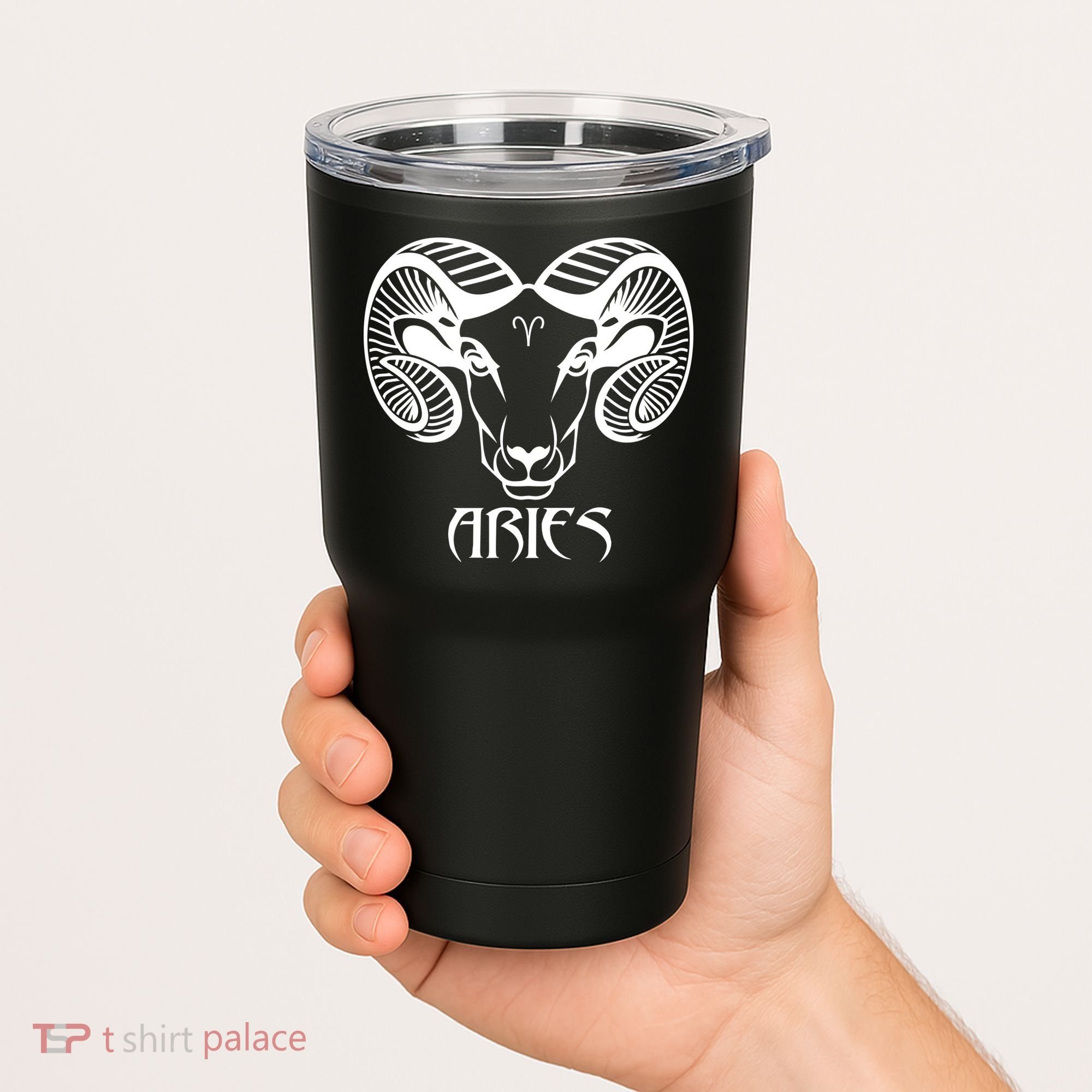 Zodiac Aries Ram Horns Face Tumbler