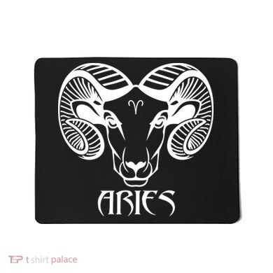 Zodiac Aries Ram Horns Face Mousepad