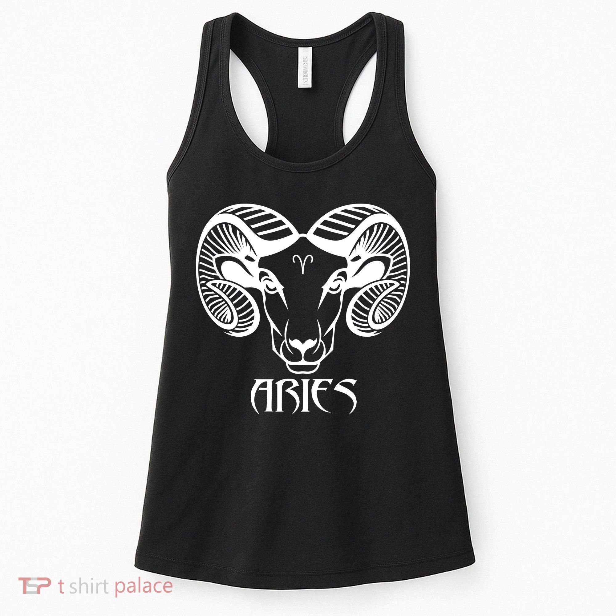 Zodiac Aries Ram Horns Face Women's Tank Top