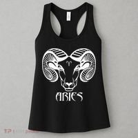 Zodiac Aries Ram Horns Face Women's Tank Top thumb 3