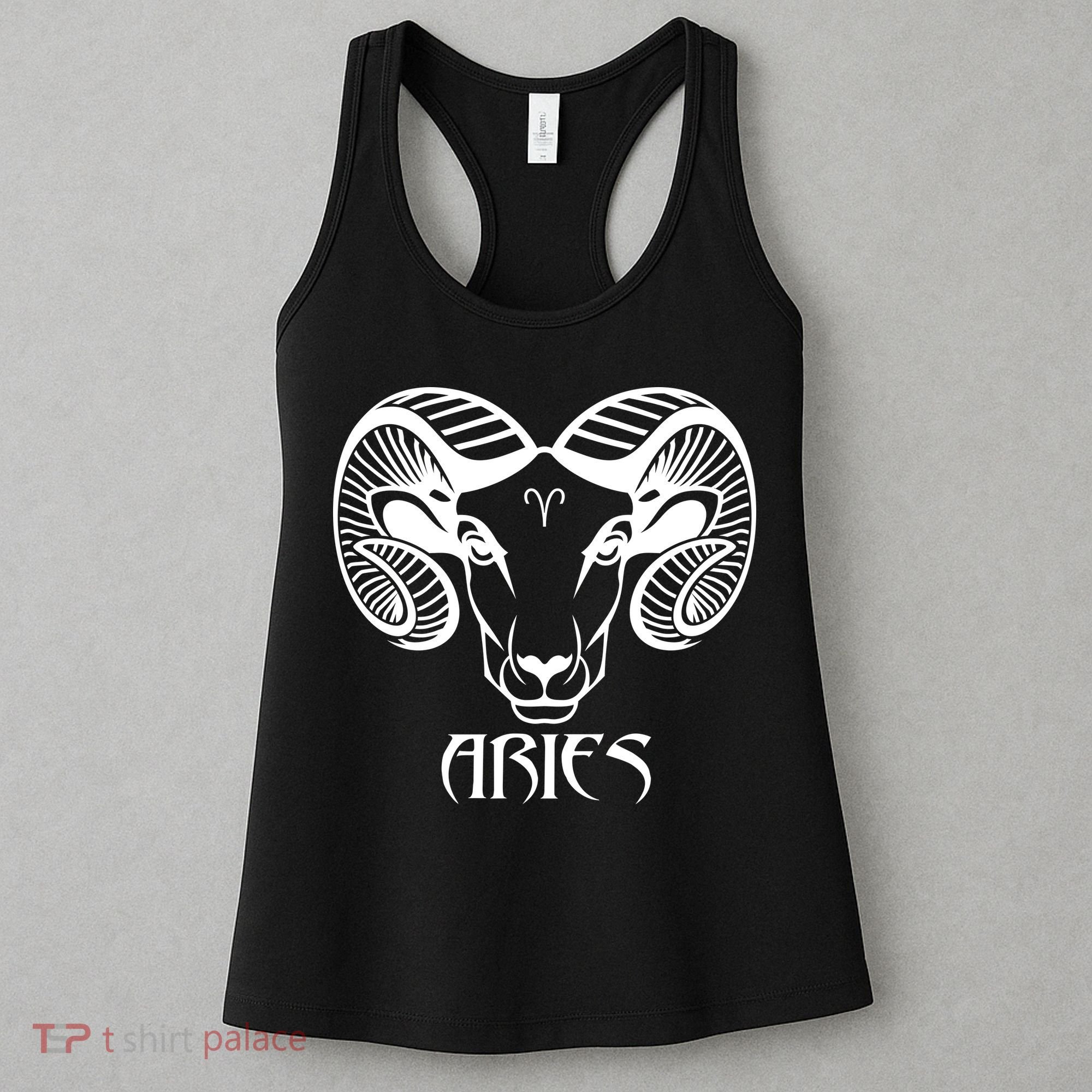 Zodiac Aries Ram Horns Face Women's Tank Top