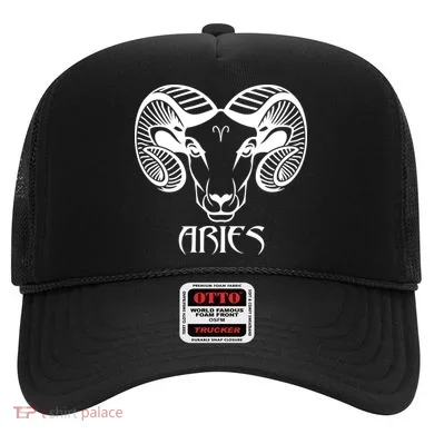 Zodiac Aries Ram Horns Face Hat