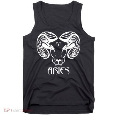 Zodiac Aries Ram Horns Face Tank Top