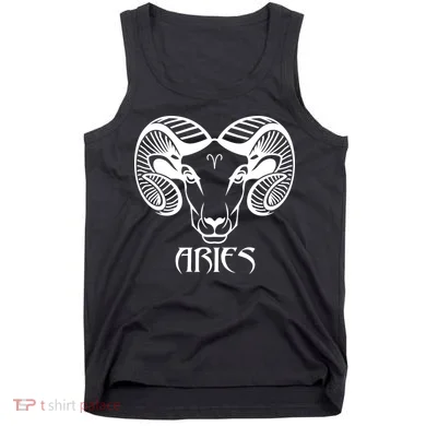 Zodiac Aries Ram Horns Face Tank Top