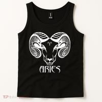 Zodiac Aries Ram Horns Face Tank Top thumb 2