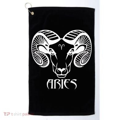 Zodiac Aries Ram Horns Face Golf Towel