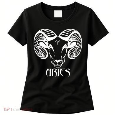 Zodiac Aries Ram Horns Face Women's T-Shirt