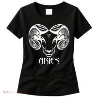 Zodiac Aries Ram Horns Face Women's T-Shirt thumb 0