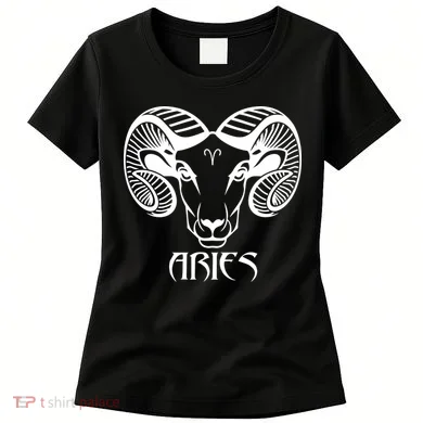 Zodiac Aries Ram Horns Face Women's T-Shirt