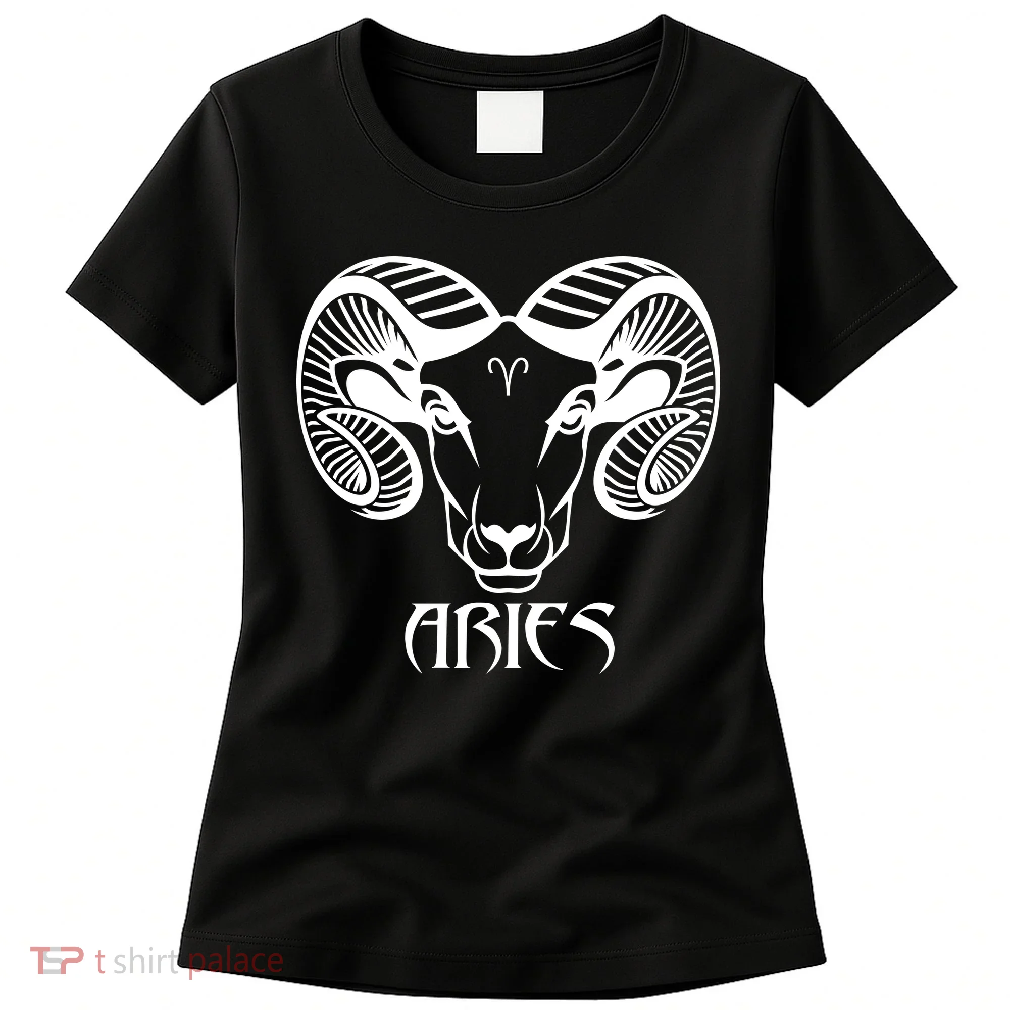 Zodiac Aries Ram Horns Face Women's T-Shirt