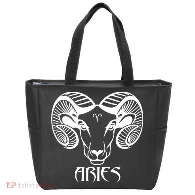 Zodiac Aries Ram Horns Face Tote Bag
