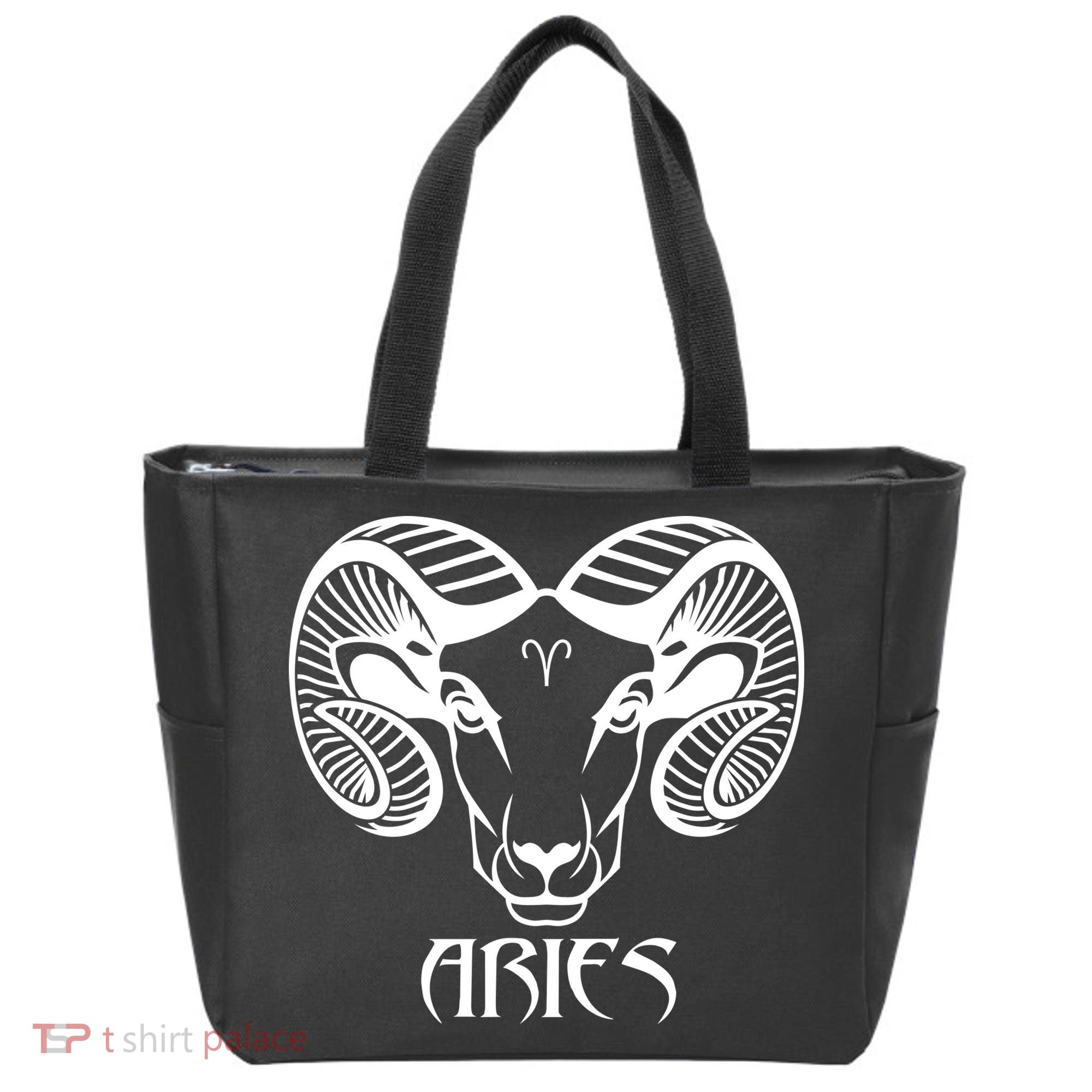 Zodiac Aries Ram Horns Face Tote Bag