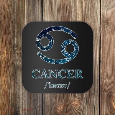 Zodiac Birthday Cancer Vintage Coaster