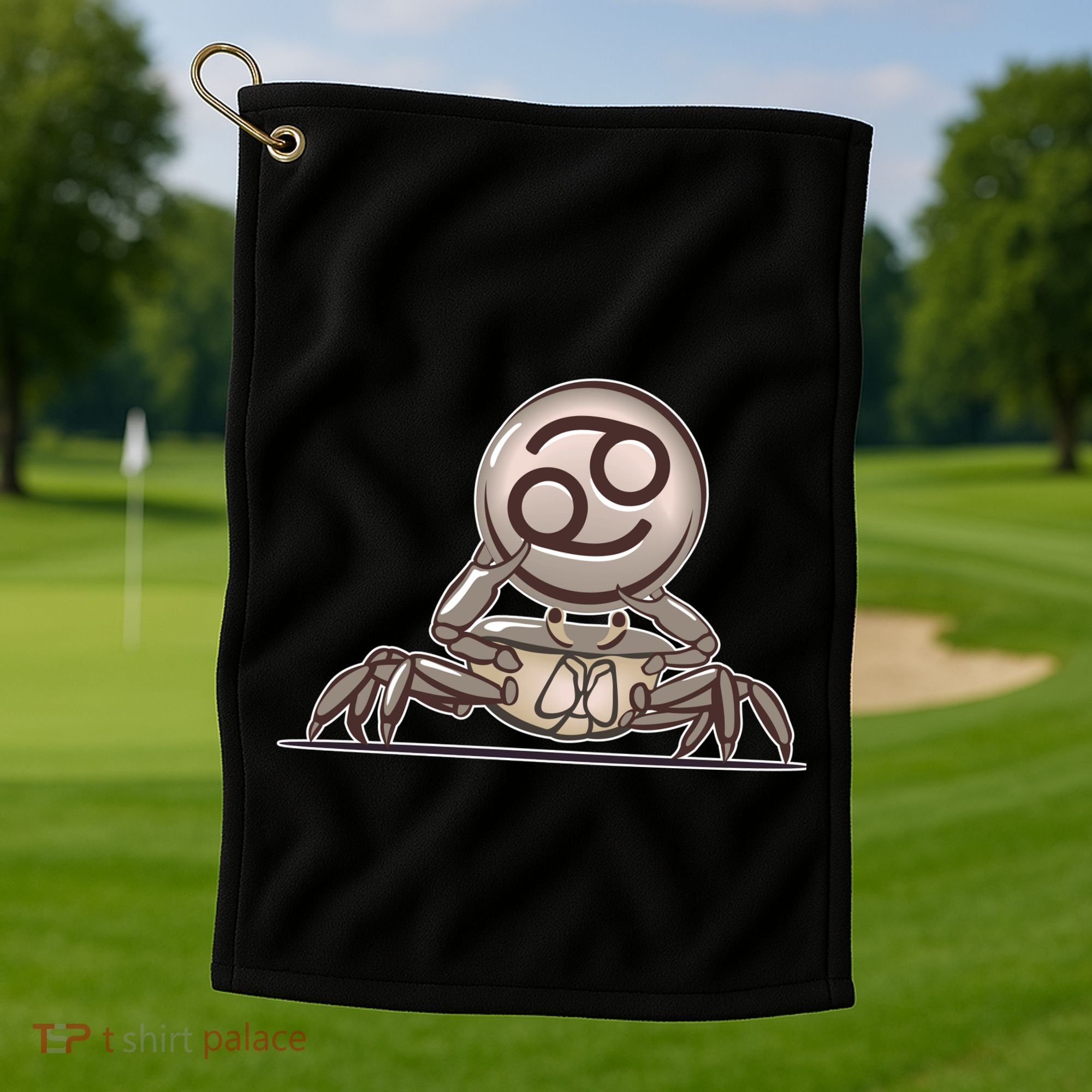 Zodiac Cancer Icon Gem Golf Towel