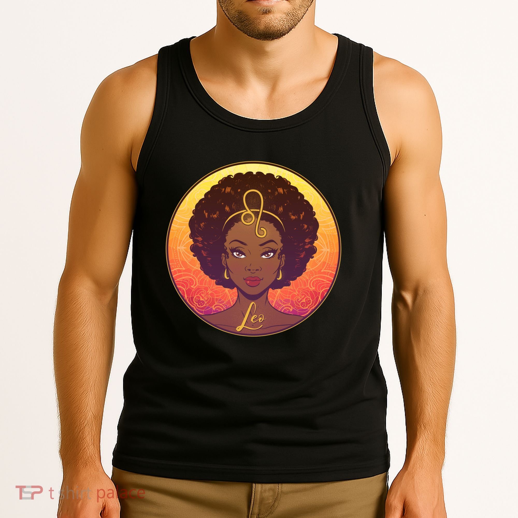 Zodiac Leo African American Black Woman Tank Top