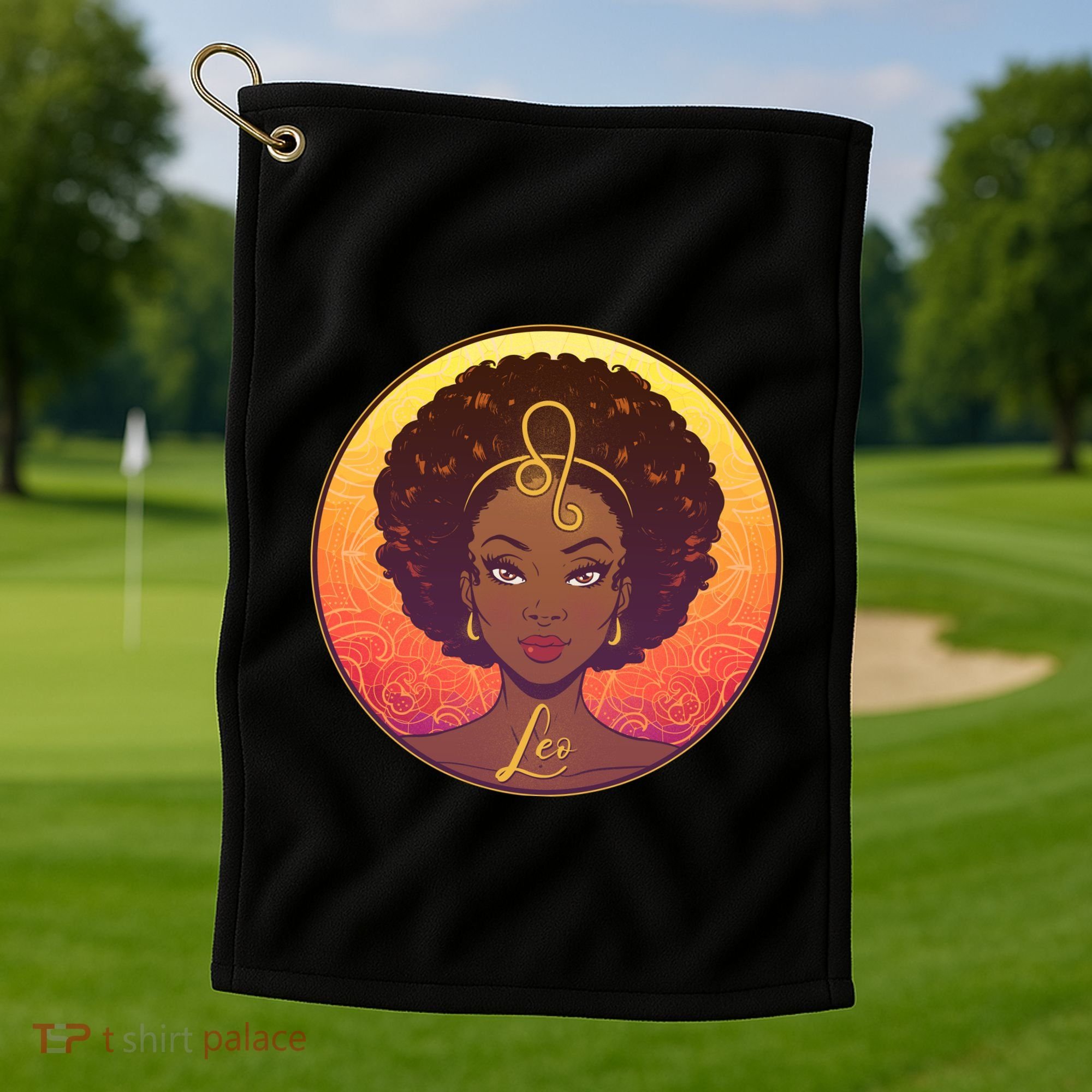 Zodiac Leo African American Black Woman Golf Towel