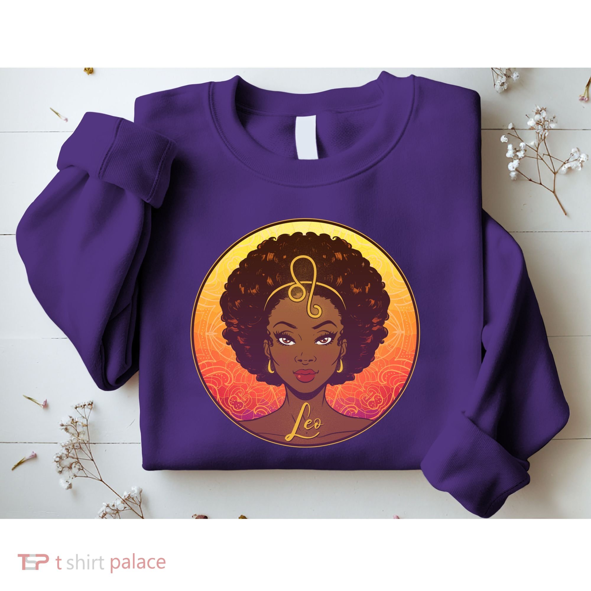 Zodiac Leo African American Black Woman Sweatshirt