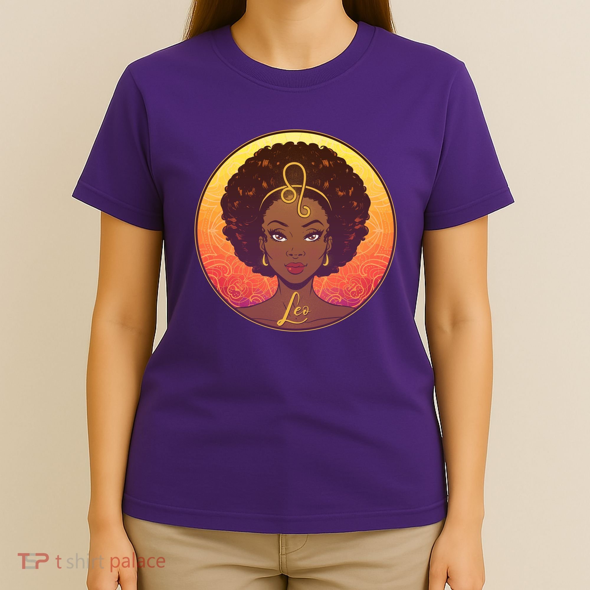 Zodiac Leo African American Black Woman T-Shirt