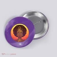 Zodiac Leo African American Black Woman Button thumb 0