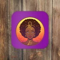 Zodiac Leo African American Black Woman Coaster thumb 0
