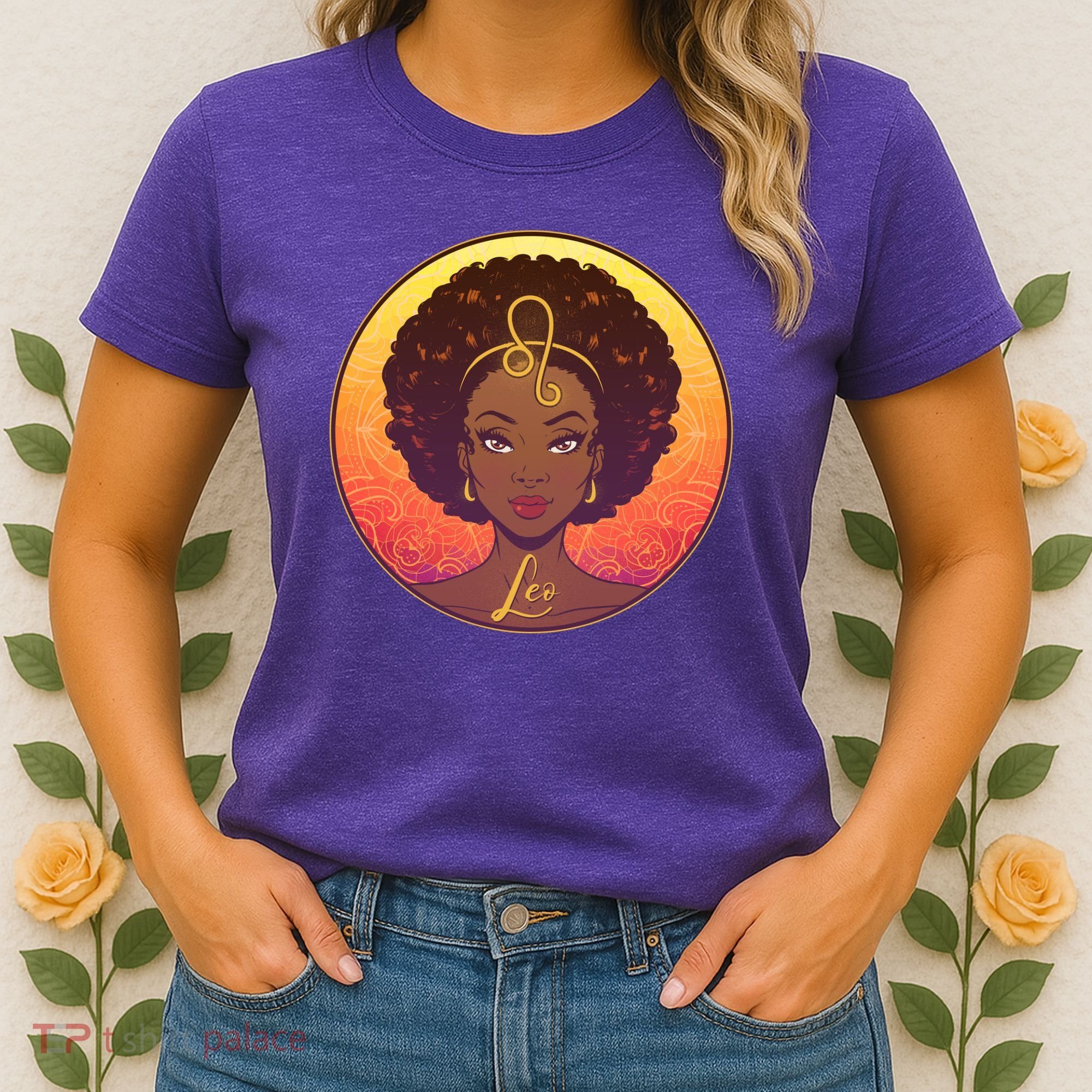 Zodiac Leo African American Black Woman Women's T-Shirt