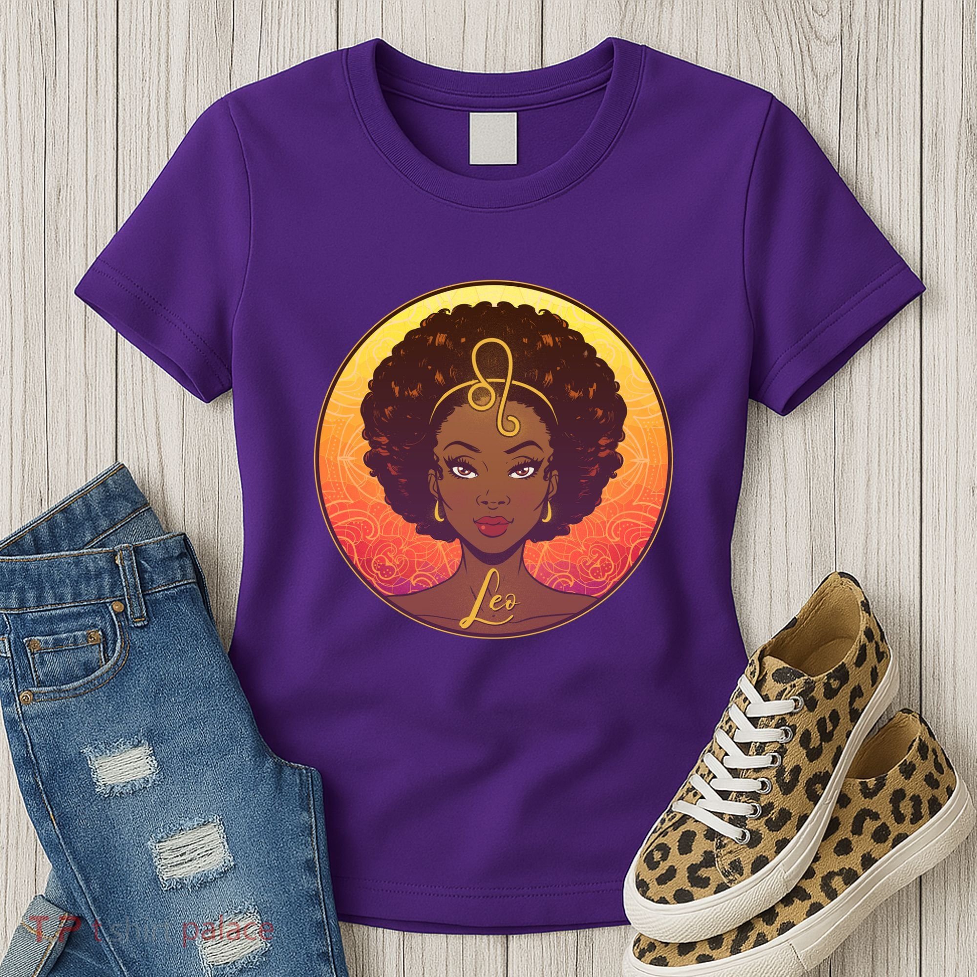 Zodiac Leo African American Black Woman Women's T-Shirt