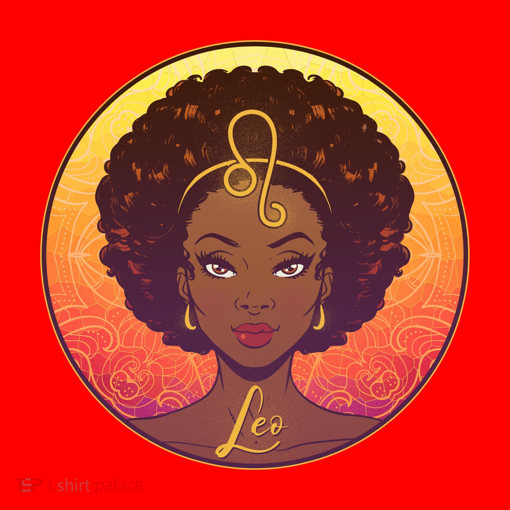 Zodiac Leo African American Black Woman Santa Hat