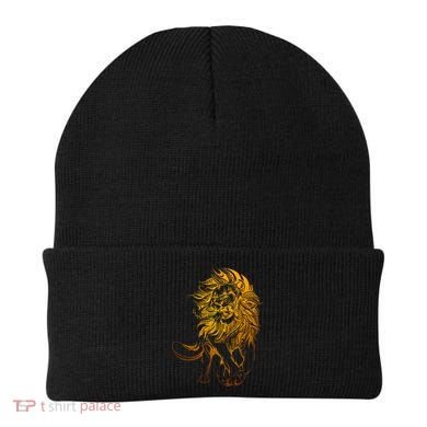 Zodiac Leo Lion Floral Tribal Design Beanie