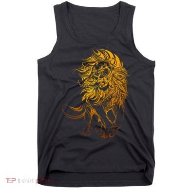 Zodiac Leo Lion Floral Tribal Design Tank Top
