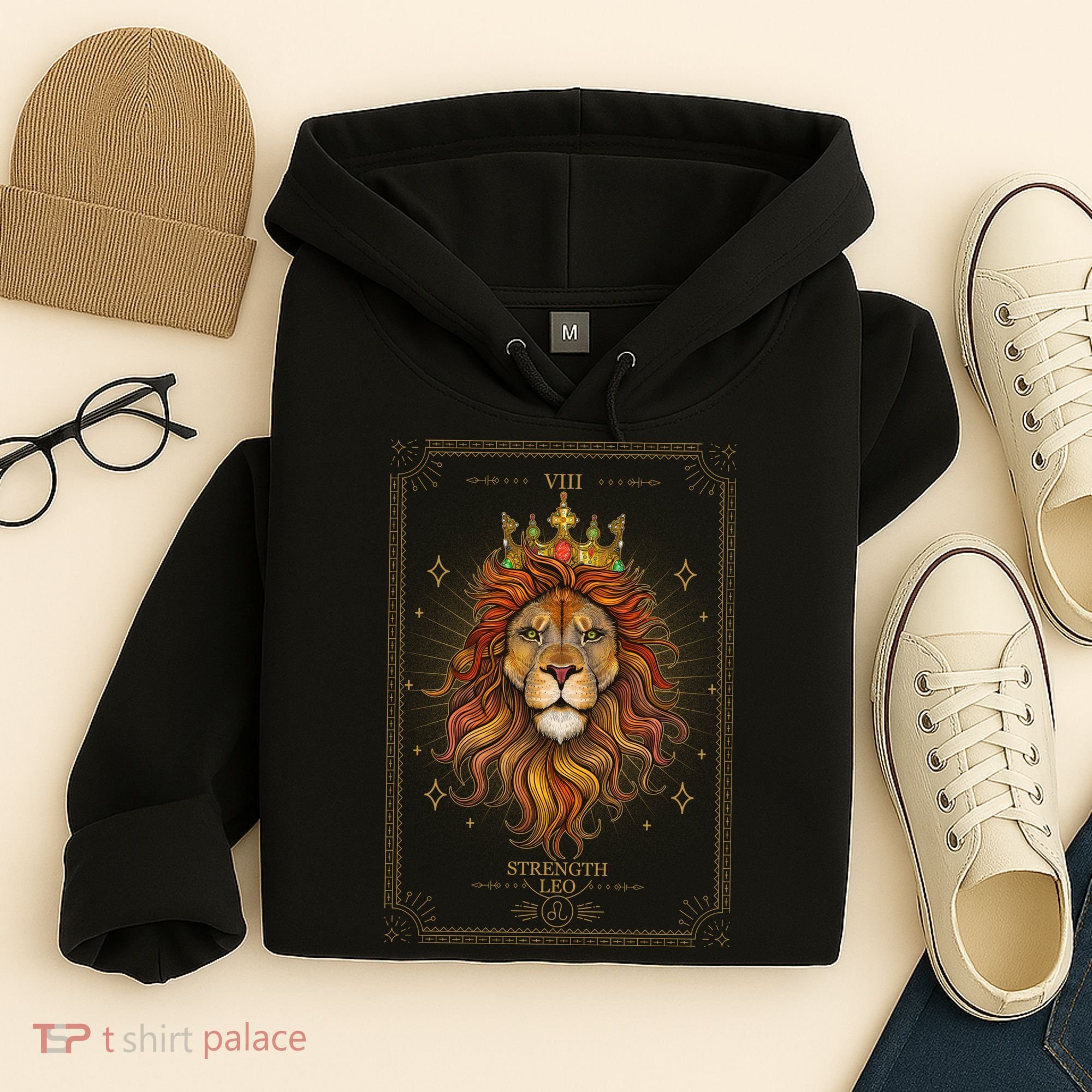 Zodiac Leo Lion Tarot Card VIII Strength Hoodie