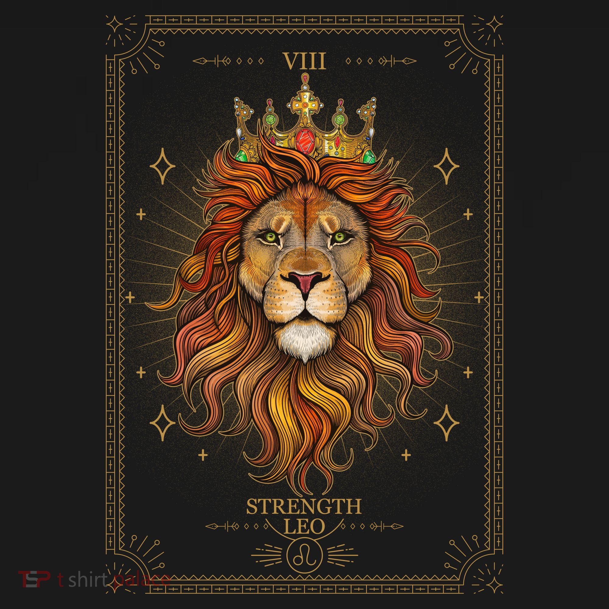 Zodiac Leo Lion Tarot Card VIII Strength Long Sleeve Shirt