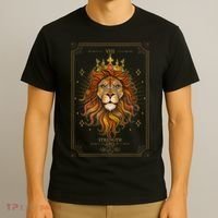 Zodiac Leo Lion Tarot Card VIII Strength T-Shirt thumb 3