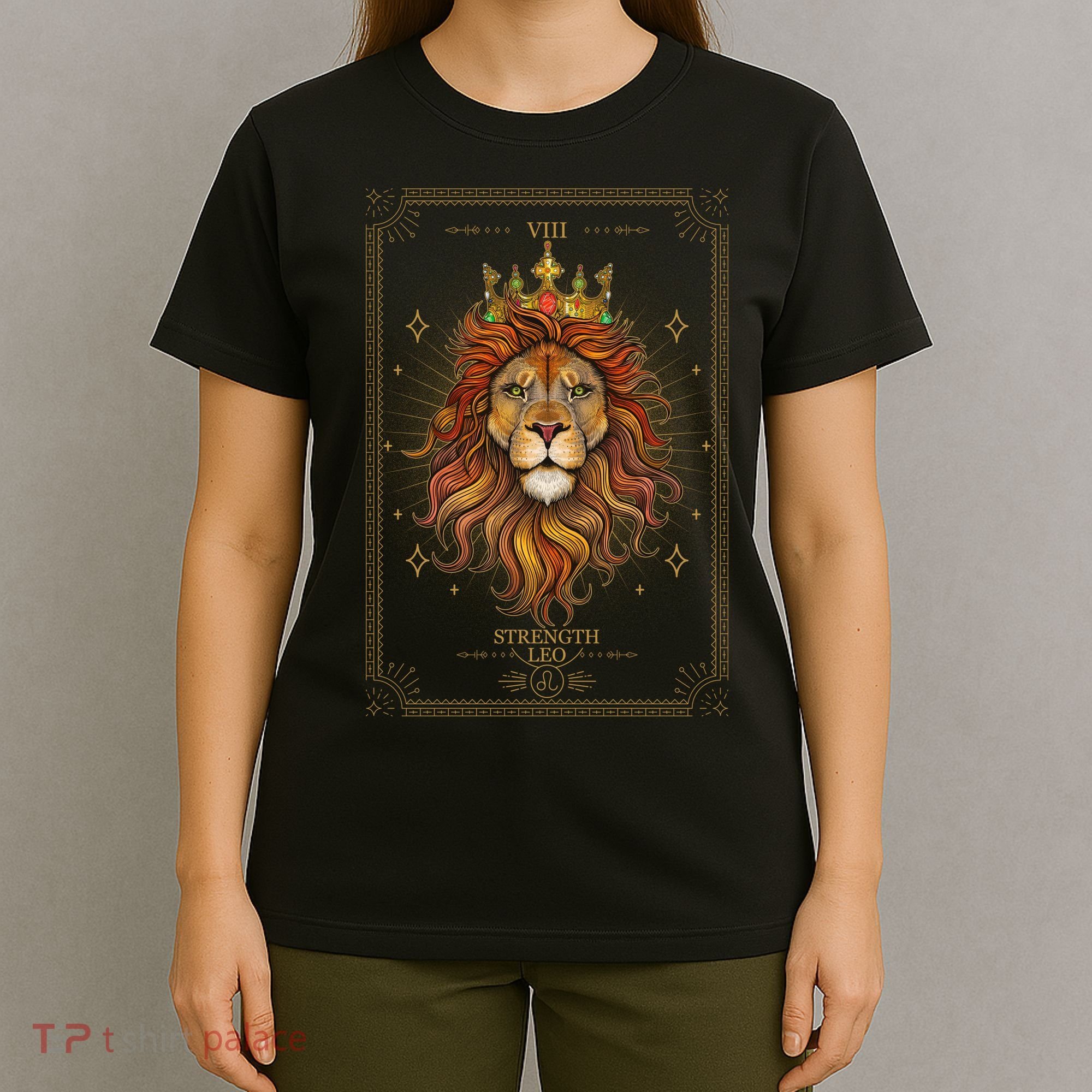 Zodiac Leo Lion Tarot Card VIII Strength T-Shirt