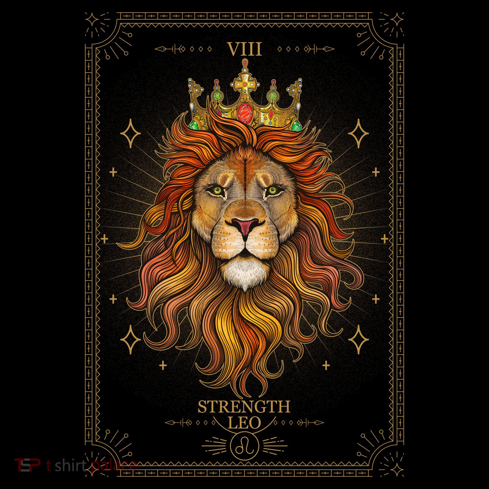 Zodiac Leo Lion Tarot Card VIII Strength T-Shirt