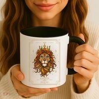 Zodiac Leo Lion Tarot Card VIII Strength Coffee Mug thumb 3