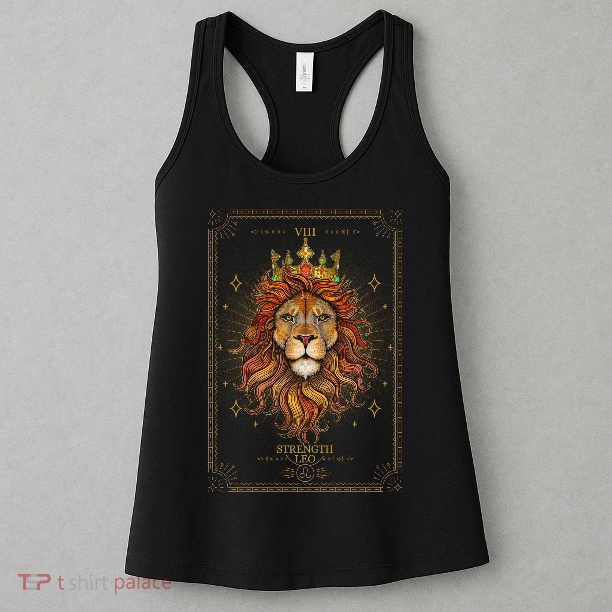 Zodiac Leo Lion Tarot Card VIII Strength Women's Tank Top