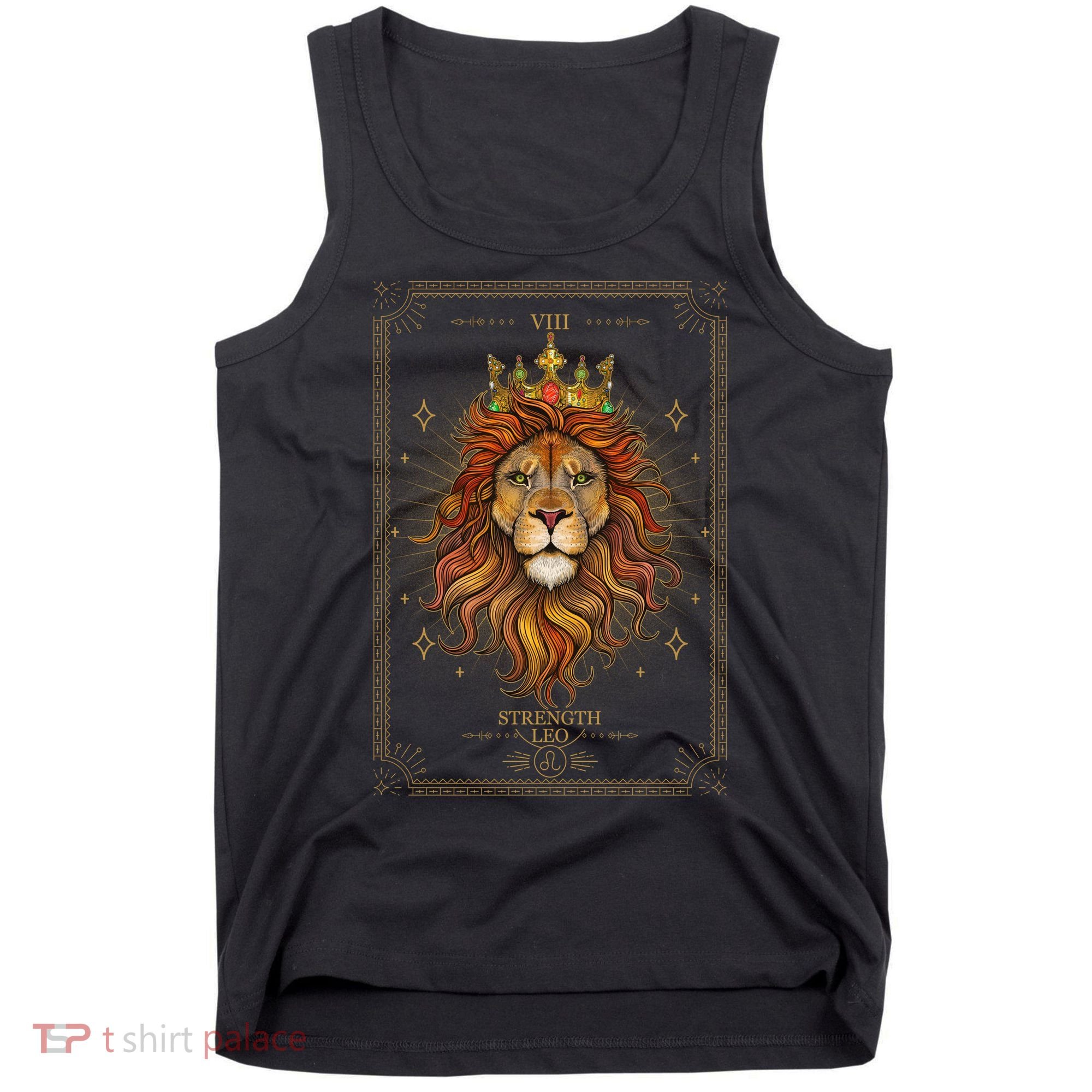 Zodiac Leo Lion Tarot Card VIII Strength Tank Top