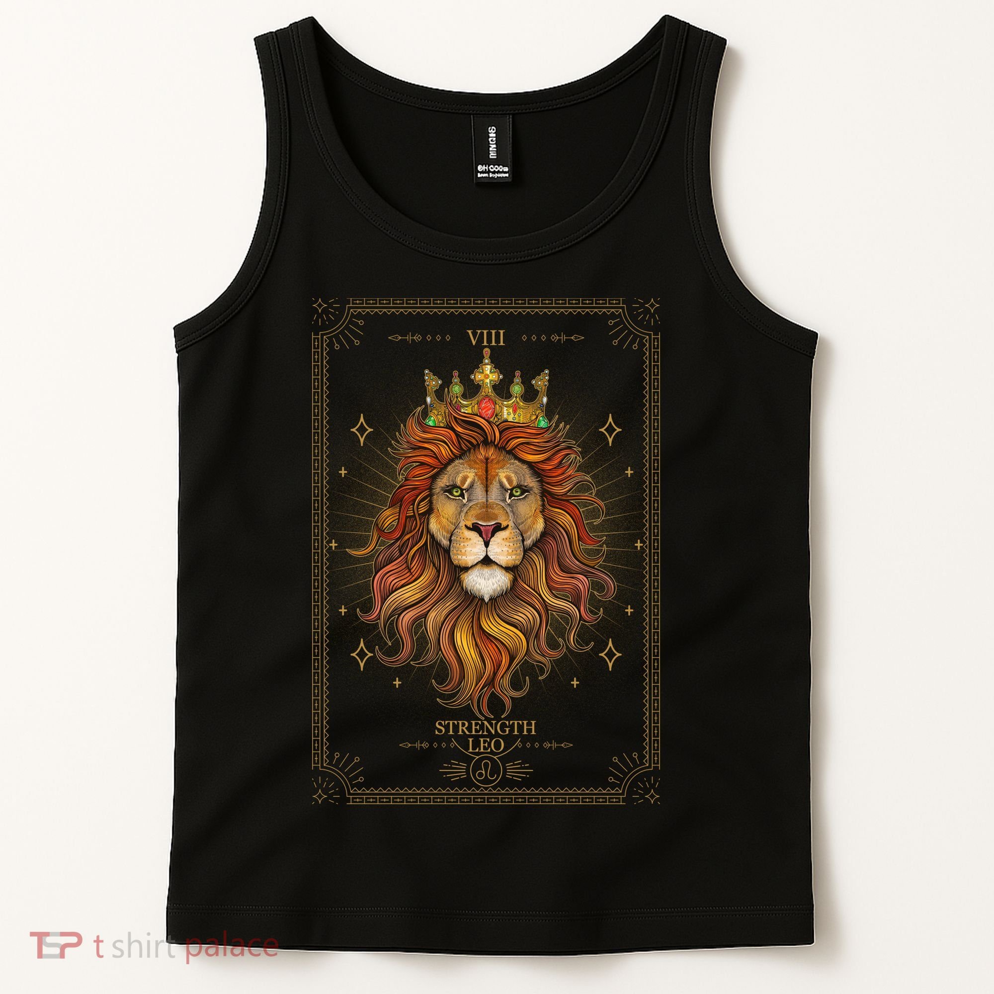 Zodiac Leo Lion Tarot Card VIII Strength Tank Top
