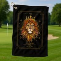 Zodiac Leo Lion Tarot Card VIII Strength Golf Towel thumb 1