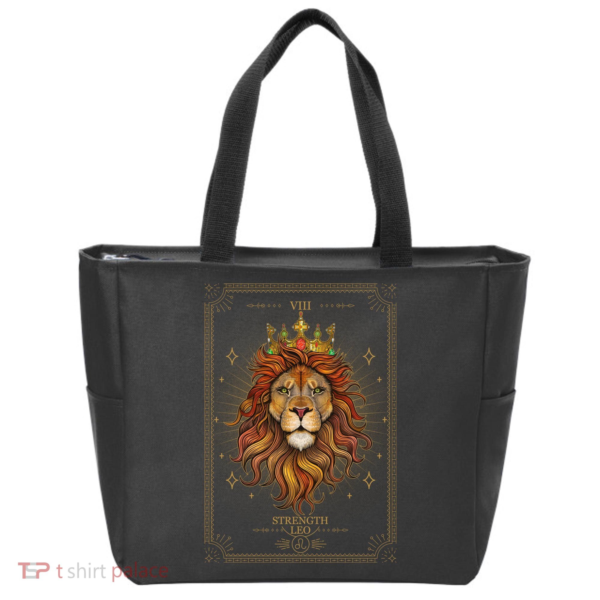 Zodiac Leo Lion Tarot Card VIII Strength Tote Bag