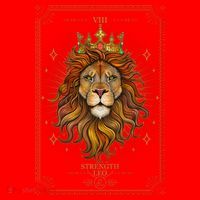 Zodiac Leo Lion Tarot Card VIII Strength Santa Hat thumb 1