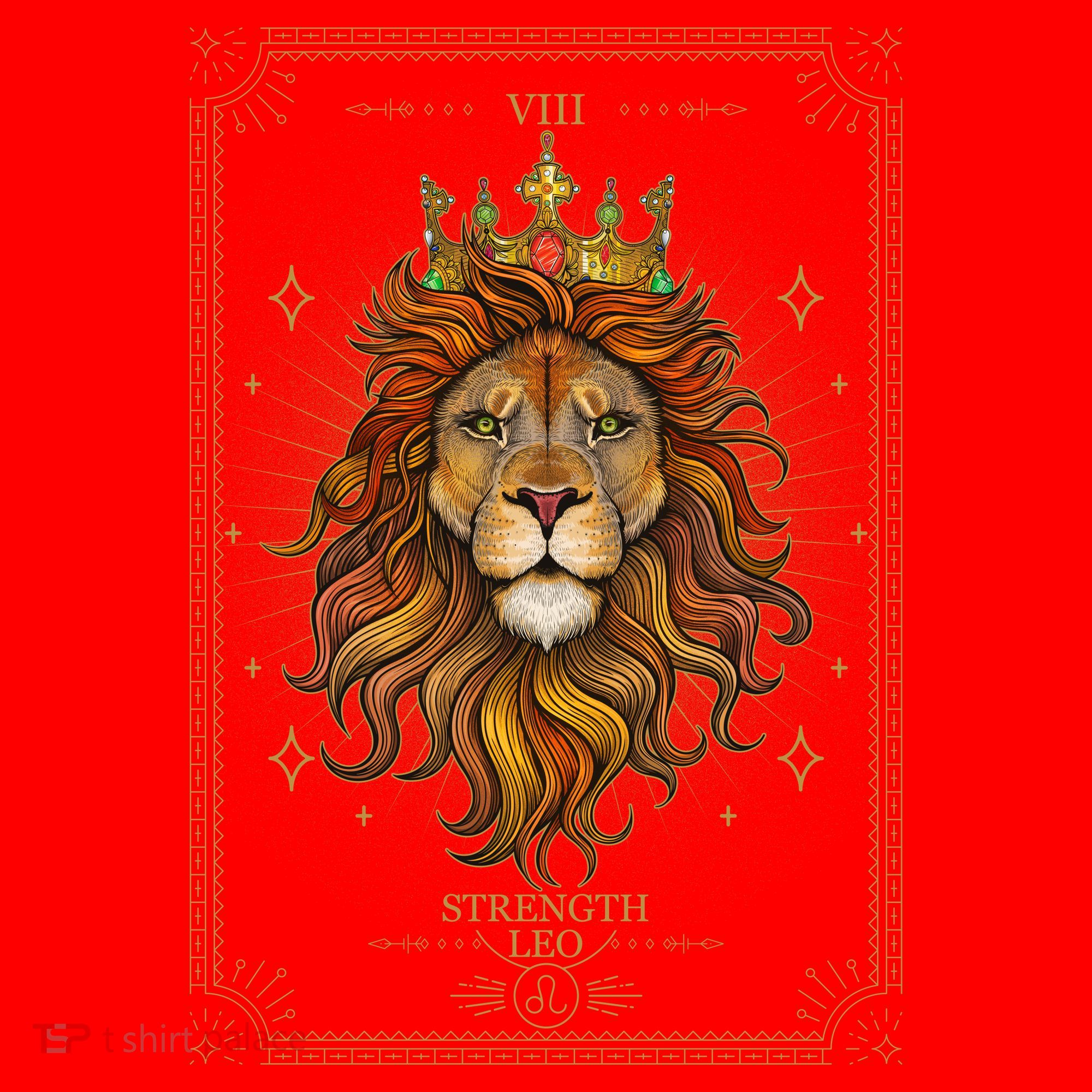 Zodiac Leo Lion Tarot Card VIII Strength Santa Hat
