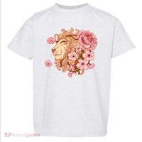 Zodiac Leo Lion with Japanese Cherry Blossoms Toddler T-Shirt thumb 0