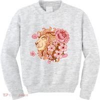 Zodiac Leo Lion with Japanese Cherry Blossoms Kids Sweatshirt thumb 0
